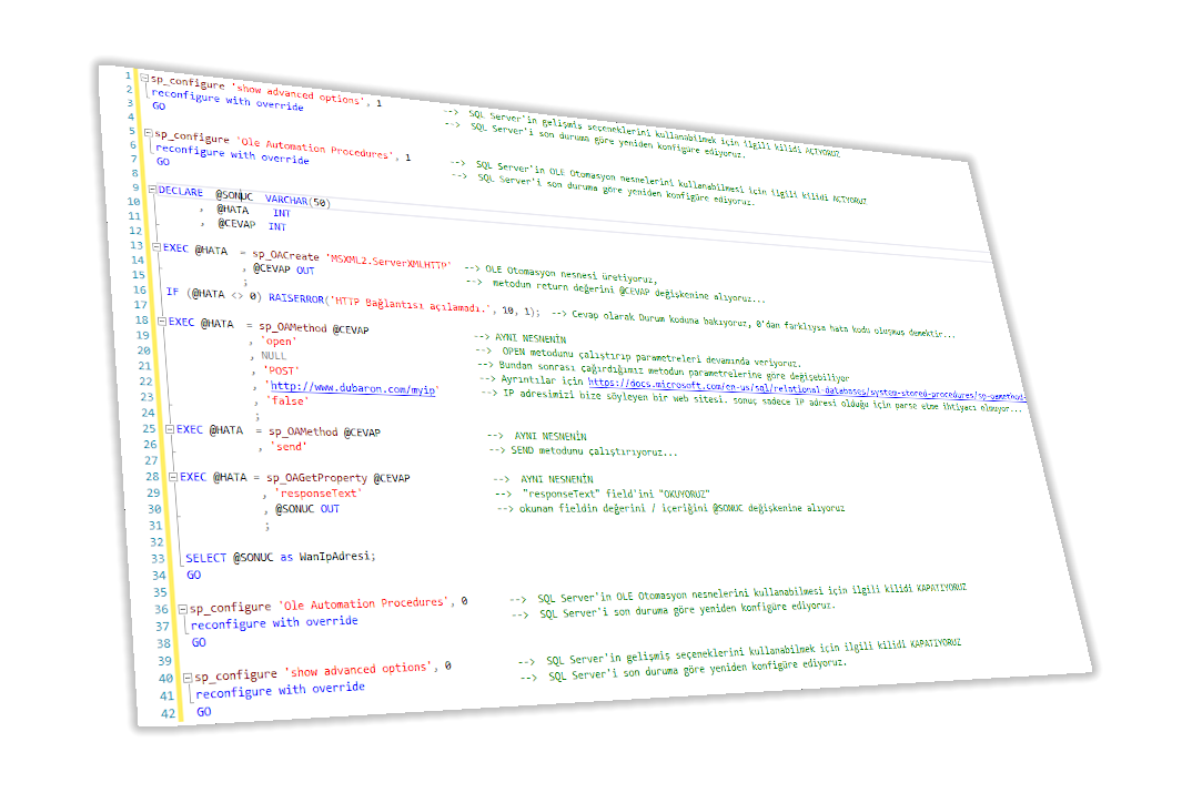 SQL Server : WAN IP Adresini Tespit Etmek